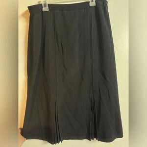 Grace Dane Lewis‎ women’s Stretch Pleated midi Skirt black Large vintage work